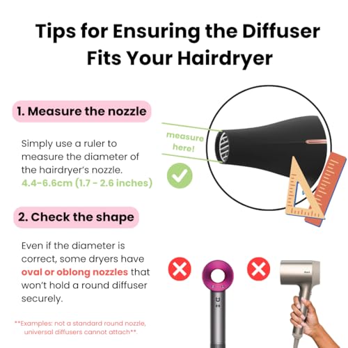Universal Hair Diffuser ¡°Super Sturdy¡± 1.7 Inch to 2.6 Inch for Natural Curly and Wavy Hair, Hair Dryer Attachment (Pink 2 Aroma Upgrade)