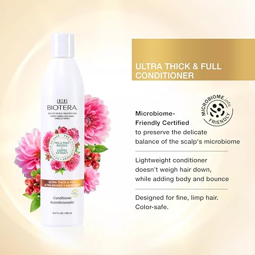 Biotera Ultra Thick & Full Volumizing Conditioner | Increases Volume to Fine, Limp Hair | Microbiome Friendly | Vegan & Animal Test Free | Paraben Free | Color-Safe