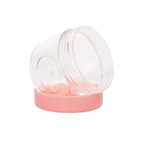 Wopanxye 12pack 20 Gram 20ml Jars, Small Cosmetic Sample Empty Container, Plastic Round Pot Pink Screw Cap Lid, Tiny 20g Bottle for Makeup, Eye Shadow, Nails, Powder, Jewelry, Free 12pcs Spatulas