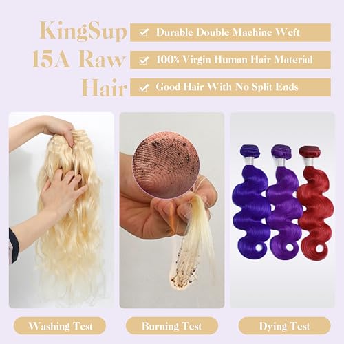 Blonde Body Wave Bundles Human Hair 18 20 22 Inch 15A 613 Bundles Human Hair,Sew In Quick Weave Body Wave Bundles 100% Real Human Hair Extensions Tangle Free Shedding Free Triple Lifespan