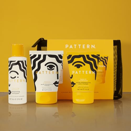 PATTERN Beauty by Tracee Ellis Ross Texture Travel Kit for Curly & Coily Hair, 3a-4c, Includes 3 oz Leave-In Conditioner, Intensive Conditioner, Cleansing Shampoo