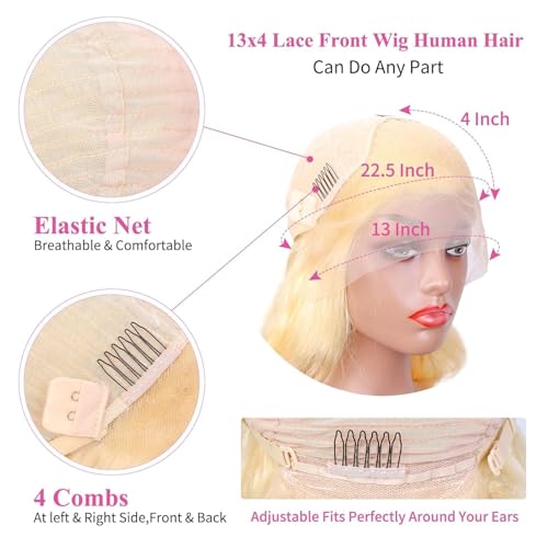 Blonde Wig Human Hair HD 613 Lace Front Wigs Human Hair 13X4 Body Wave Lace Front Wig Human Hair Pre Plucked With Baby Hair 24 Inch