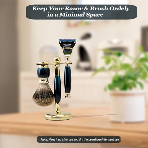 Premium Shaving Kit for Men - Luxury Complete Grooming Set, Safety Razor, Badger Hair Brush, Stand, Soap, Bowl, Replacement Heads