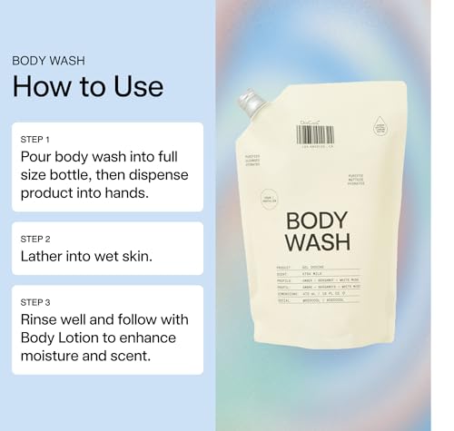 DedCool Body Wash Refill Xtra Milk | Nourishing Vegan Cleanser with Shea Butter, Aloe & Snow Mushroom | Non-Toxic, Carbon-Neutral Formula | Bergamot, White Musk & Amber Scent | 16 fl oz