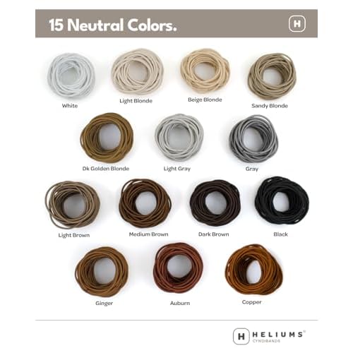 Heliums Thin Hair Elastics - Black - 2mm Ties for Thin Hair, 1.75 Inch, Medium Hold No Damage Ponytail Holders - 40 Count