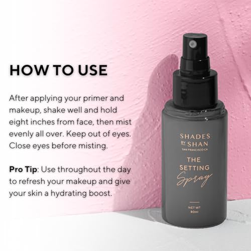Shades by Shan Setting Spray, Alcohol-Free, Long-Wearing, Vegan, Soft-Focus Finish (Full Size)