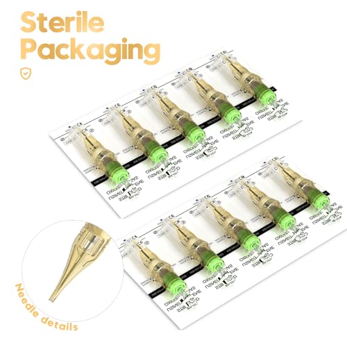 1003RL Tattoo Needles 20 PCS Tattoo Cartridge Needles with Membrane Standard Pro Disposable Tattoo Needles, Round Liner Shader Magnum Tattoo Supplies for Tattoo Pen(1003RL)