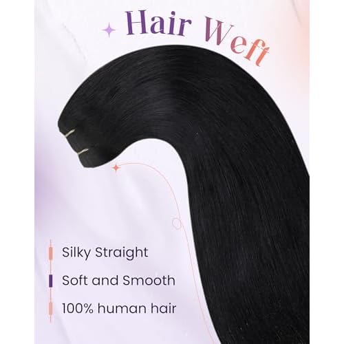 LaaVoo Sew in Hair Extensions Real Human Hair 26 Inch 140g Weft Hair Extensions Long Hair