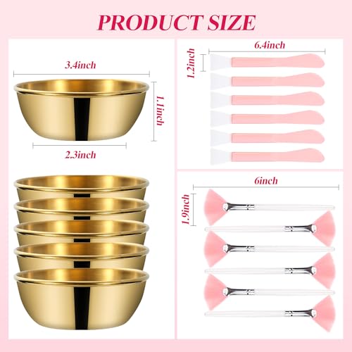 GRETJOB Professional Facial Bowls Set for Estheticians - 36 Pcs Mixing Bowls with Brush & Spatula | Facial Mask Mixing Kit for Spa & Home Use