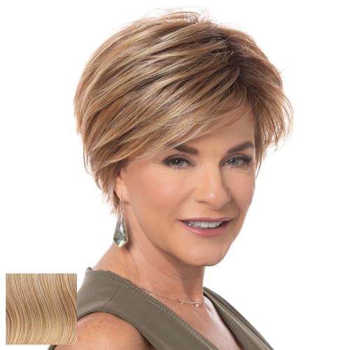 Toni Brattin Fascination Wig - Chin Length Layers, a Side-Swooping Bang & a Razor-Cut Neckline - Heat-Friendly Synthetic Fiber Looks & Feels Natural - Adjustable & Comfortable (Medium Blonde, Regular)