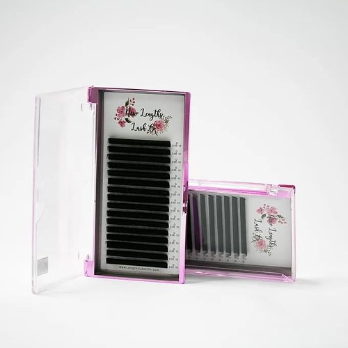 New Lengths Lash Co. Professional Mixed Length Eyelash Extensions, Ultra Black, 8-15mm, 16 Rows, Premium Synthetic Silk (C Curl - 0.20 mm)