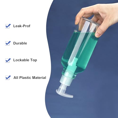 Plastic Soap Dispenser Empty Pump Bottles 16.9oz 2 Pack Refillable Liquid Hand Soap Bottle with Leak-Proof Pump for Kitchen, Bathroom, Office Clear