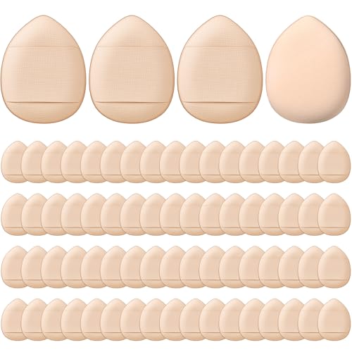Gerrii 72 Pcs Finger Powder Puff Mini Makeup Sponge Soft Beauty Makeup Blender Puff for Foundation, Face Powder, Under Eye Setting, Concealer, Repair Cream, Cosmetic Tool (Skin Color)