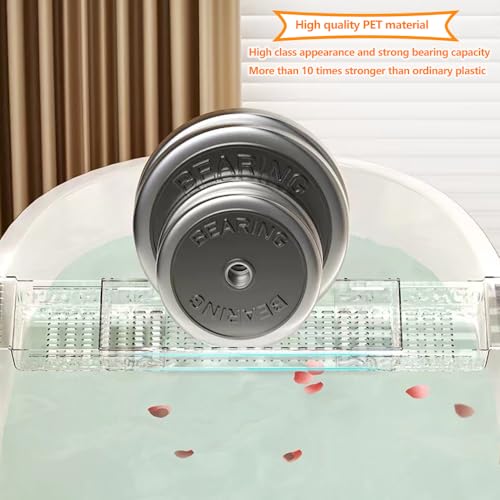 Bathtub Caddy Tray, Adjustable Bath Tray for Tub, Bath Accessories, Tub Caddy for Bathroom Luxury Spa, Expandable Size Bath Tub Organizer with Anti-Slip mat, Fits Most Tubs