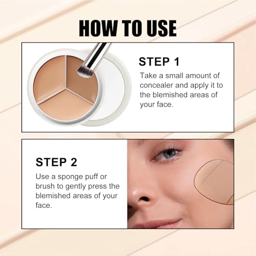 Tattoo Cover Up, Invisible Waterproof Concealer,Long Lasting Professional Skin Makeup Concealer Kit for Body Leg Tattoo, Scars, Dark Spots,Birthmarks,3 color