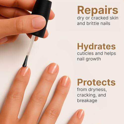 C CARE Sweet Almond Cuticle Oil For Nails - Repairs Cuticles Overnight - Moisturizes and Strengthens Nails and Cuticles - Dropper & Brush included - 2.5oz