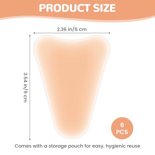 6Pcs Seamless Crotch Smoothing Pad for Leggings Swimsuits, Privacy Protection Insert Reusable Front Modesty Cover for Women