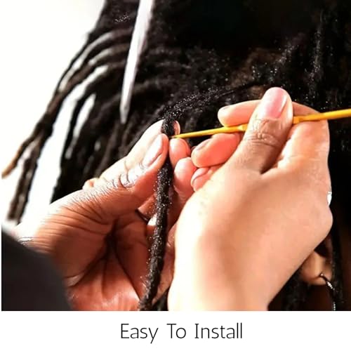 100% Human Hair Pencil Dreadlocks Extensions for Women/Men/Kids DIY on Clearance - 10inch Small Size 0.4cm Thin Locs - Natural Black - 3 Packs (90 Strands)