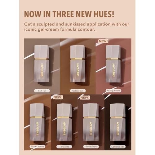 SHEGLAM Sun Sculpt Cool Toned Liquid Contour Stick Long Lasting Cream Bronzer Makeup - Earthy Sepia