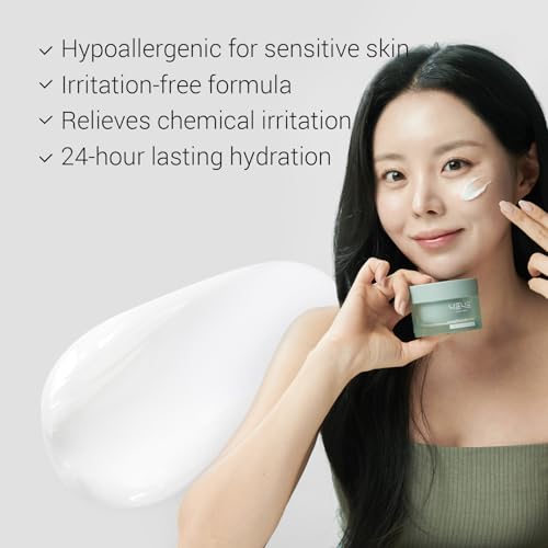 Smoothing Calm Cream with Panthenol, Hyaluronic Acid for Sensitive Skin, Lightweight, Korean Skincare (50ml/ 1.76 oz.) Nourishing Skin Barrier Moisturizer