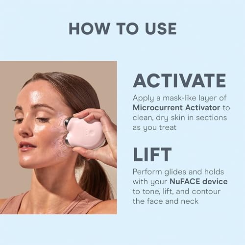 NuFACE Aqua Gel Activator - Microcurrent Conductive Gel & Activator Powered by IonPlex & Hyaluronic Acid to Enhance Results of NuFACE Microcurrent Facial Device - Improves Skin Radiance (10 oz)