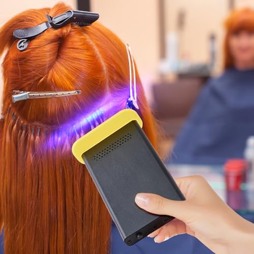 Upgraded V Light Hair Extension Kit UV LED Hair Lamp Machine, Faster Wig Hair Extensions Glue Curing UV Dryer Gel Light, Rechargeable Hair Extension V Lights for Home Salon Hairdressing