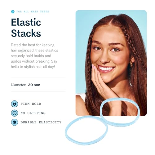Gimme Beauty Medium Hair Premium Elastics - Clear Hair Ties with Innovative Storage Stack - No-Slip, Durable Bands for All Day Use - 500 Pack, Clear
