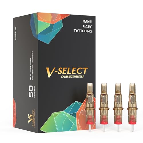 EZ Tattoo Cartridge Needles Assorted - 50Pcs #10 Mixed (7RM 9RM 11RM 13RM 15RM) Bugpin Curved/Round Magnum Tattoo Needles Cartridges for Tattoo Pen Machine Gun - V SELECT