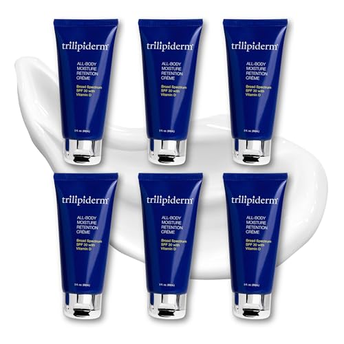 Trilipiderm 3oz TSA Travel Size 6-Pack All-Body Moisturizer with SPF 30 for Body, Face, Hands, & Feet