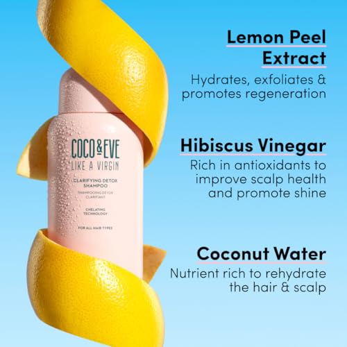 Coco and Eve Clarifying Detox Shampoo. Remove Hard Water & Product Build Up. With Hibiscus Cider Vinegar to Detox Scalp. Color Safe & Non-Stripping. (280 ml)