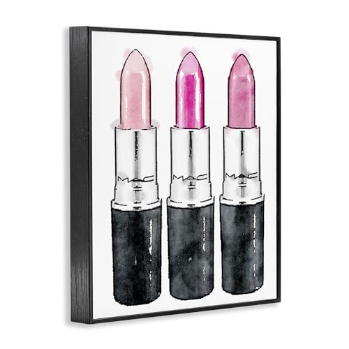 Stupell Industries Three Pink Lipsticks Black Framed Wall Art, 24 x 30, Design by Artist Amanda Greenwood