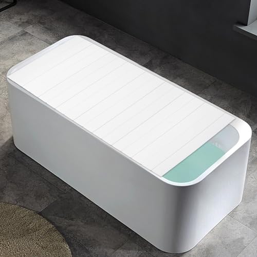 Foldable Bathtub Cover,70.9"x31.5" Shutter Bath Lid Freestanding Bathtub Covers Anti-dust Bathtubs Cover Insulation PVC Bathtubs for Home, Bathroom, Spa Experience (70.9"x31.5")
