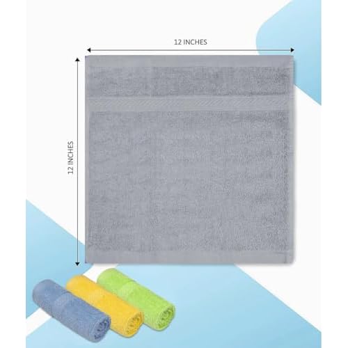 ZUPERIA 100% Cotton Bath Wash Cloths 24 Pack - 12" x 12"- Highly Absorbent Soft Washcloths for Face, Gym Towels, Hotel Spa Quality, Reusable Multipurpose (Dark, Light & Bright Colors)