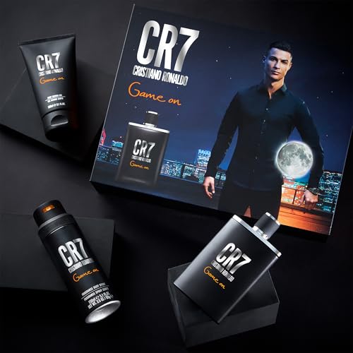 Cristiano Ronaldo Game On for Men - 3 Pc Gift Set 3.4oz EDT Spray, 5.1oz Shower Gel, 4.1oz Body Spray