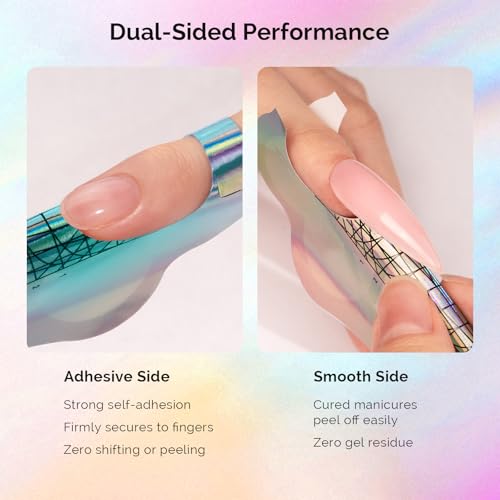 MelodySusie Nail Forms for Nail Extensions 100PCS, Long Length and Strong Adhesion, for Acrylic, Builder Gel and Poly Gel, for Home DIY and Salon Tools