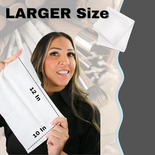 50 Pack Large Disposable Face Towels, Facial Wipes, Super Soft and Thick Shaving Face Towels XL, Daily Makeup Remover Tissues, Dry Clean Cloths for Sensitive Skin, 10"¡¿12"