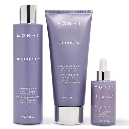 MONAT IR Clinical System ? Complete Hair Care Restoration Kit with Thickening Shampoo, Conditioner & Thinning Defense Serum ? Strengthens, Protects, & Revives Hair for Thicker, Fuller-Looking Results
