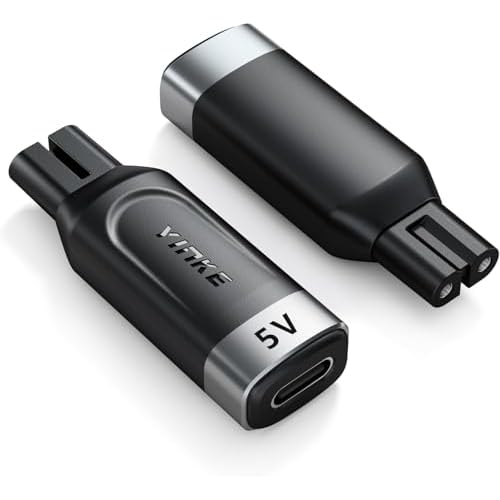 Yinke 5V Type-C Shaver Adapter Charging Converter for Philips Norelco OneBlade QP2724 QP2834 QP4530 S5880/S5885 MG7910 MG9510 QP1924 QP1324, USB-C Shaver Charger Converter Without Charger Cord (1 PC)
