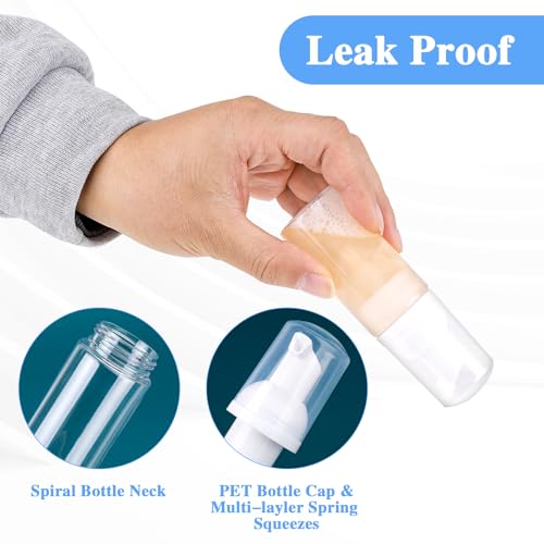 2 Pack Foam Pump Bottle Travel Small Size Mousse Foam Soap Dispenser Mini Empty Clear Plastic Foaming Soap Dispenser Refillable Pump Containers for Face Wash Lash Shampoo Skin Care 50 ml/1.7 oz