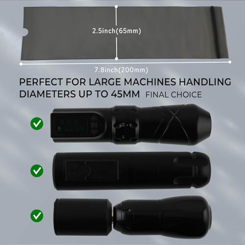 Sealable Tattoo Pen Covers Large, Gun Covers 2.5''x 7.8'', 200pcs Tattoo Machine Covers, Tattoo Machine Wrap for Tattoo Artists - Pro Supplies Accessories Black(2.5inchX7.8inch)