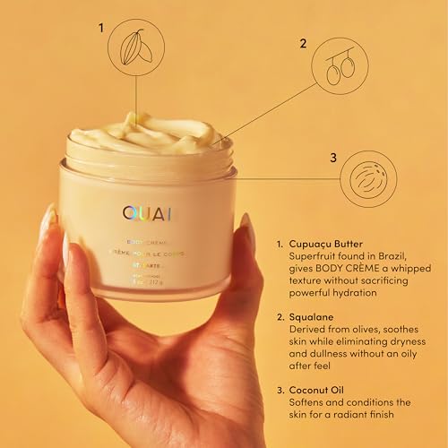 OUAI Body Cream, St. Barts - Hydrating Whipped Body Cream with Cupua?u Butter, Coconut Oil and Squalane - Softens Skin and Delivers Healthy-Looking Glow - Sulfate-Free Skin Care (7.5 Oz)