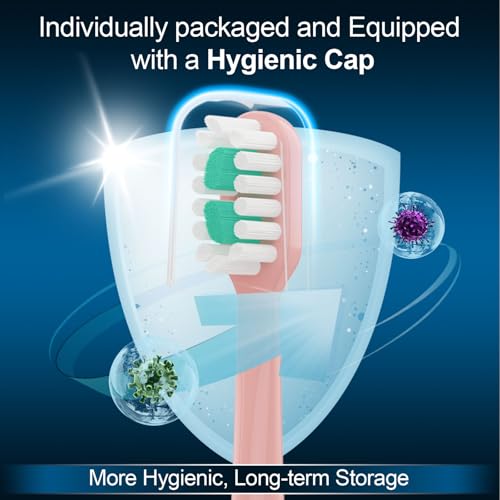 Replacement Toothbrush Heads 10 Pack for AquaSonic icon Electric Toothbrush,5Lilac + 5Blush