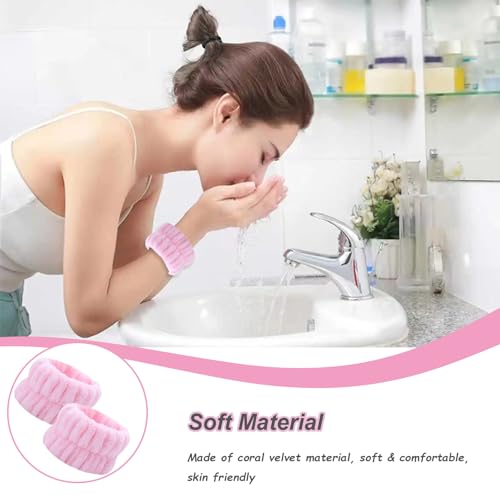 20 Pcs Wrist Bands for Washing Face, Absorbent Face Washing Wristbands, Spa Wrist Towels Beauty Towel Bands Arm Bands for Washing Face for Prevent Water from Running Down Arms