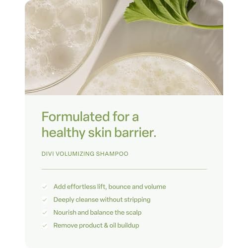 Divi Volumizing Shampoo for Women and Men - Lightweight Volume Shampoo for Fine Hair - Formulated to Cleanse, Nourish and Balance the Scalp