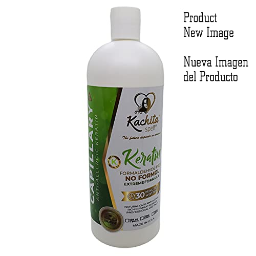 Brazilian Keratin Treatment Formaldehyde Free Kachita Spell Hair Straighteners 32 floz 1 Litre No Formol Made in USA