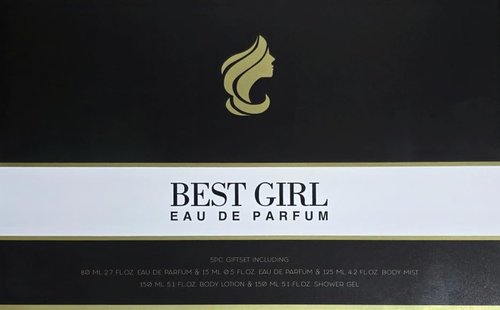 Viaan Krishna Best Girl (Perfume Gift Set for Women Eau de Parfum, 5 Piece Set with 2.7 fl oz Luxurious High Heel Perfume, Body Lotion, Body Mist, Shower Gel & Travel Size Bottle)