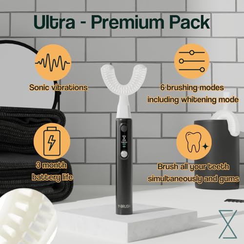 Y-Brush New Ultra 2025 - Sonic Toothbrush 6 Brushing Modes - 6-Month Battery with USB-C, Advanced Plaque Removal, Whitening Technology, Clinically Proven - Adult