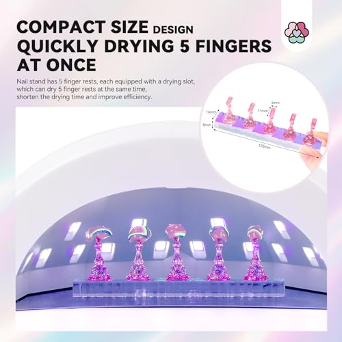 Saviland Nail Stand for Press ons: 3 Set Strong Magnetic Aurora With Nail Stand 40 Pcs Reusable Sticky Putty Nail Holder For Painting Nails For Nails Practice Acrylic Nail Holder Home Beginner Supplies