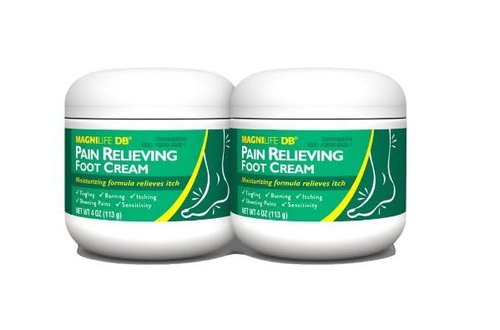MagniLife DB Pain Relieving Foot Cream, Calming Relief for Burning, Tingling, Shooting & Stabbing Foot Pain, Moisturizing Foot Cream Suitable for Diabetic and Sensitive Skin - 2 Packs of 4 oz Jars