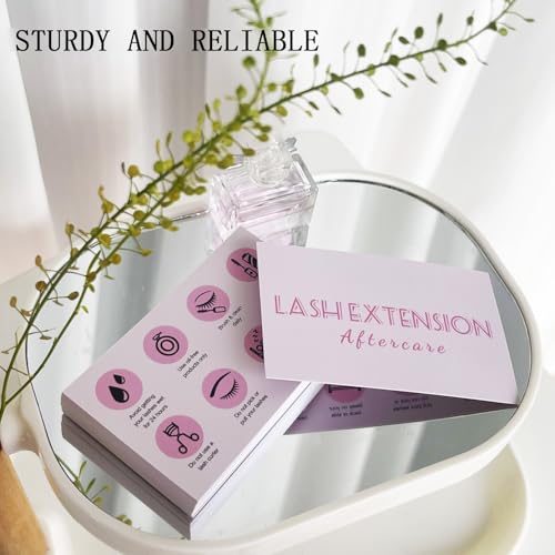 100 Pack Lash Aftercare Card Lash Extension Aftercare Instructions Cards 3.5 x 2.1 Inch Lash Lift and Tint Aftercare Card for Lash Tech Essentials Lash Tech Supplies Lash Aftercare Kit Lash Care Kit